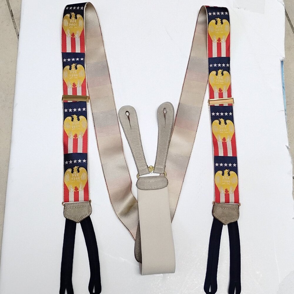 ❤️TRAFALGAR CALVIN CURTIS AMERICA HURRAH Limited Edition Silk Braces Suspenders